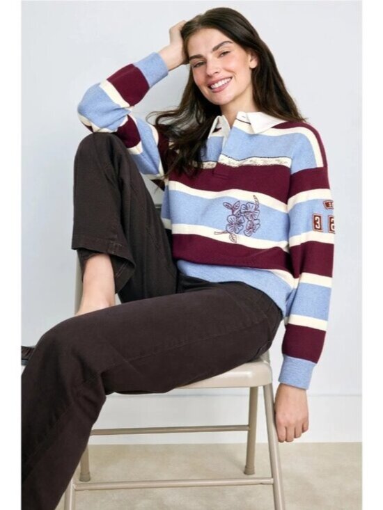 R-204. Sea New York Hester Solid Rugby Sweater Xs